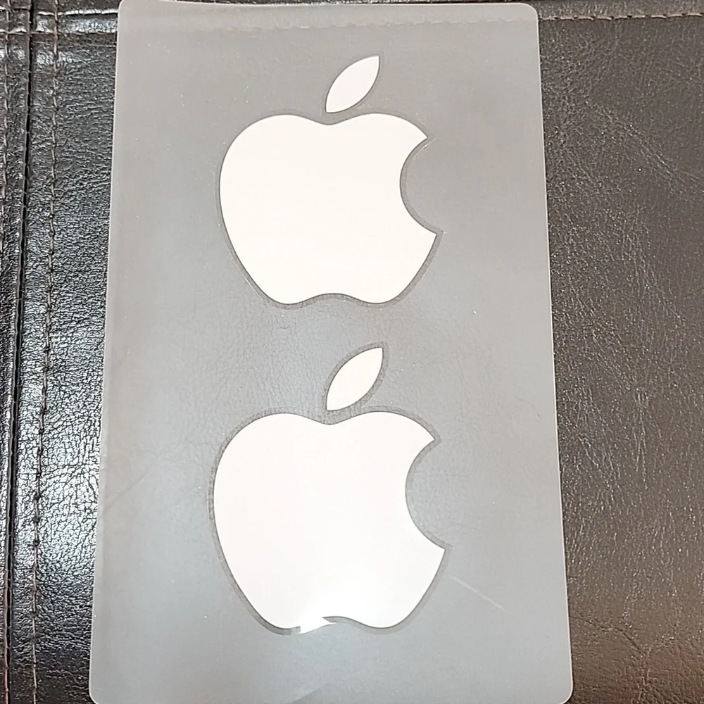 Genuine Apple Mac White Silver Stickers (2) for your iPad to Logo! 2